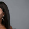 Athena- gold plated crystal double hoop drop earrings - My Roial Ears LTD