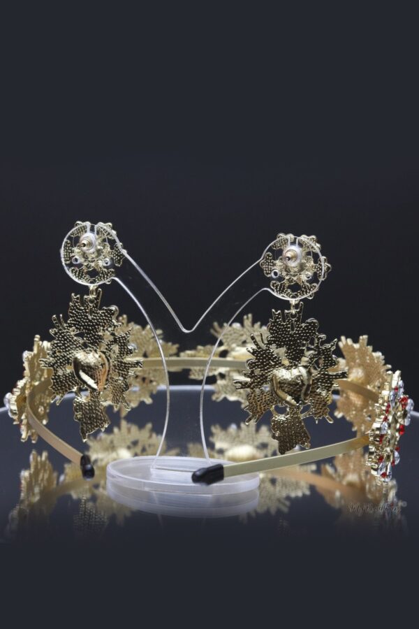 Queen Florence- tiara and earring fashion baroque set - My Roial Ears LTD