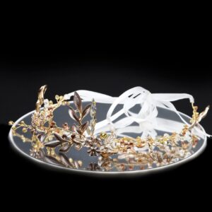 Queen Aung- a champagne floral beaded leaf headband - My Roial Ears LTD