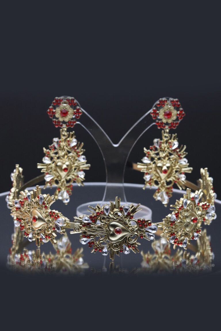 Queen Florence- tiara and earring fashion baroque set - My Roial Ears LTD