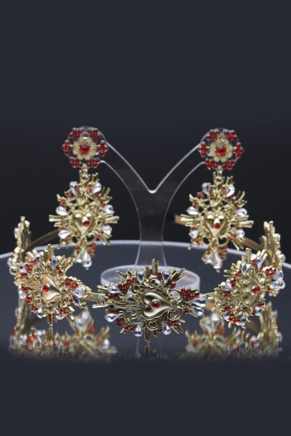 Queen Florence- tiara and earring fashion baroque set - My Roial Ears LTD