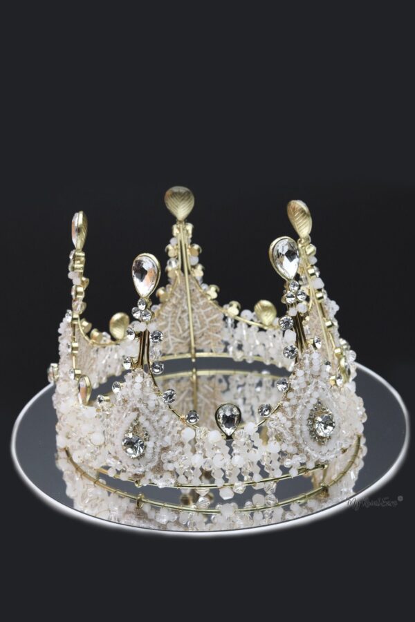 Queen Mary- beaded and crystal baroque crown - My Roial Ears LTD