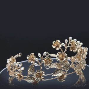 Queen Marie- stunning golden vintage pearls tiara - My Roial Ears LTD