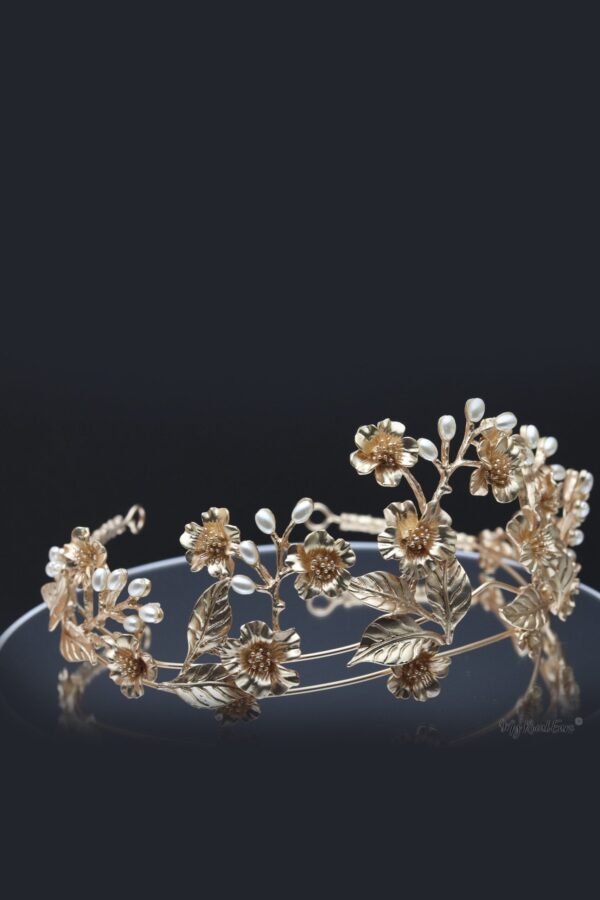 Queen Marie- stunning golden vintage pearls tiara - My Roial Ears LTD