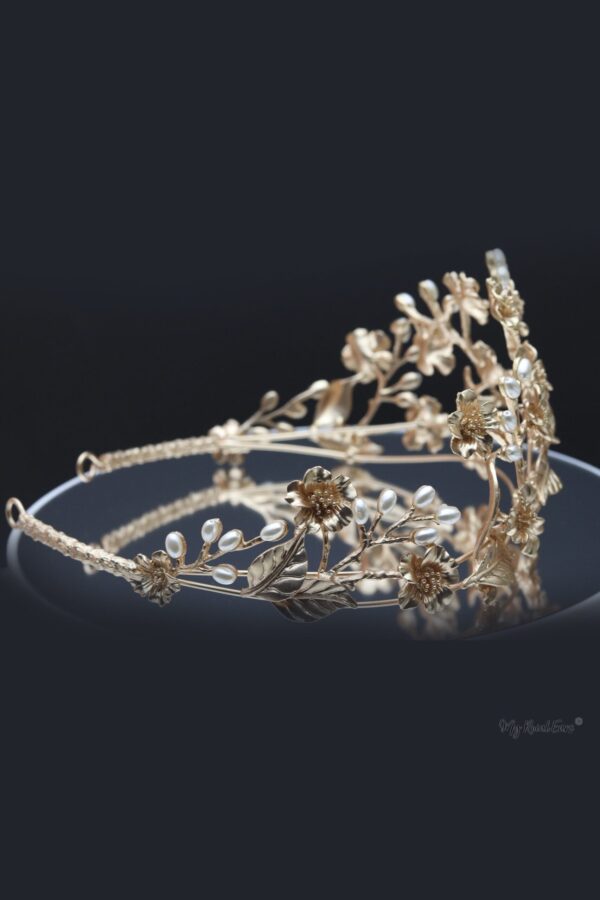 Queen Marie- stunning golden vintage pearls tiara - My Roial Ears LTD