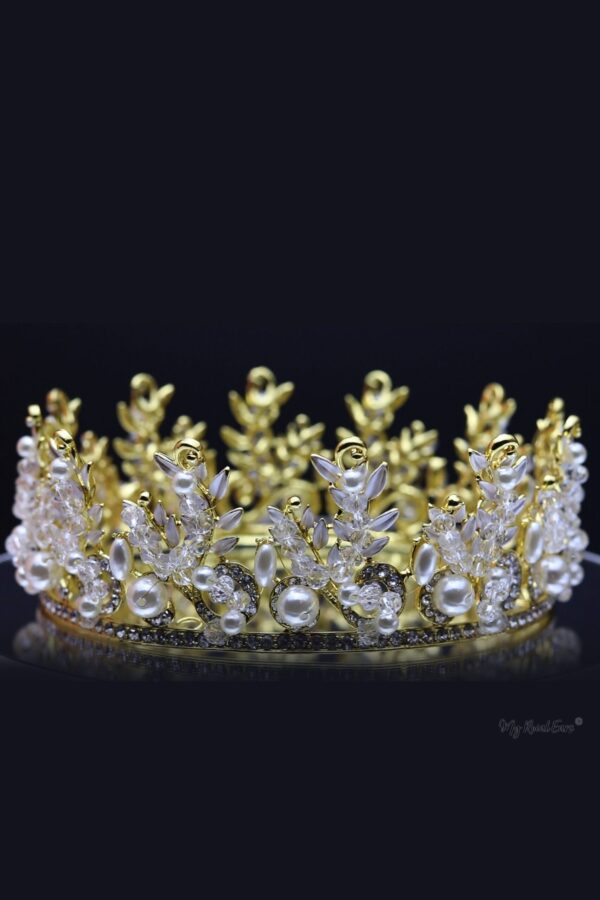 Queen Helen- pearl gold crystal crown - My Roial Ears LTD