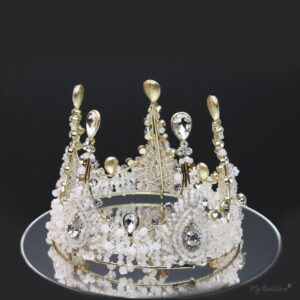 Queen Mary- beaded and crystal baroque crown - My Roial Ears LTD