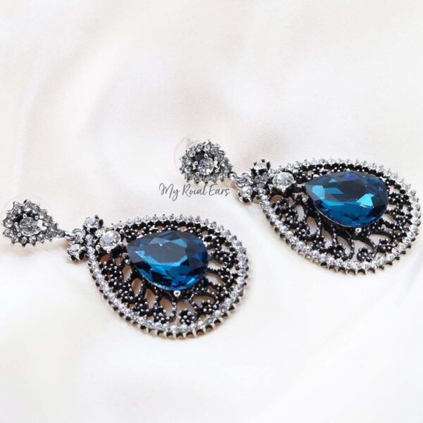 Q.CHARLOTTE- luxury vintage chandelier drop bridal earrings - My Roial Ears LTD