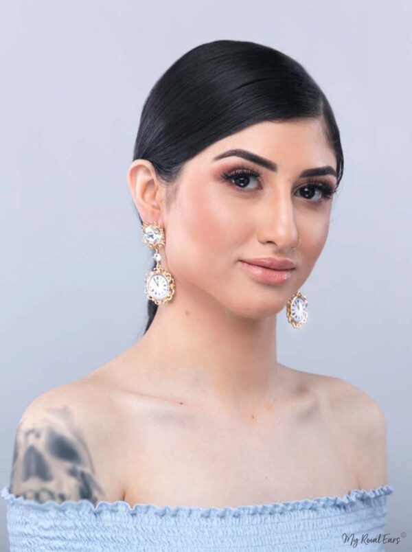 Primrose-gold retro statement gold earrings - My Roial Ears LTD