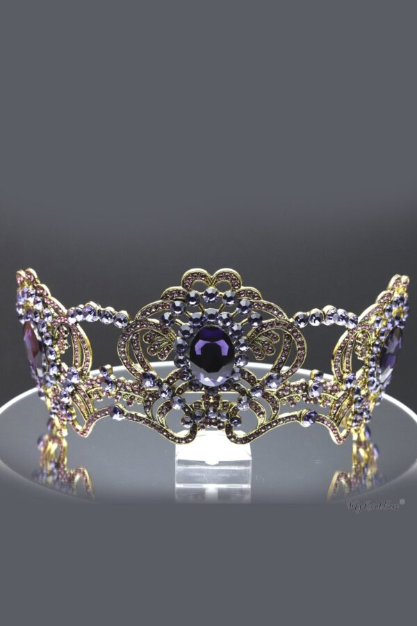 Queen Indira- purple victorian inspired crystal tiara - My Roial Ears LTD