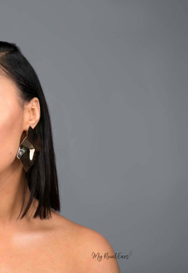 Andromeda- gold plated geometric statement stud earrings - My Roial Ears LTD