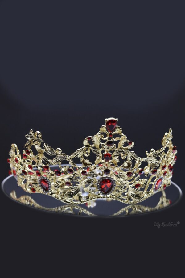 Queen Eva- royal gold red crown and earring Set - My Roial Ears LTD