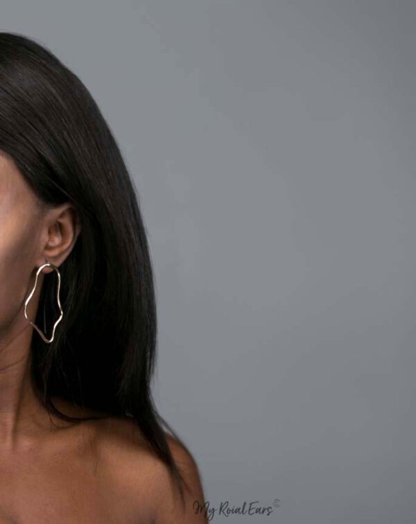Jocasta- gold plated geometric abstract statement stud earrings - My Roial Ears LTD