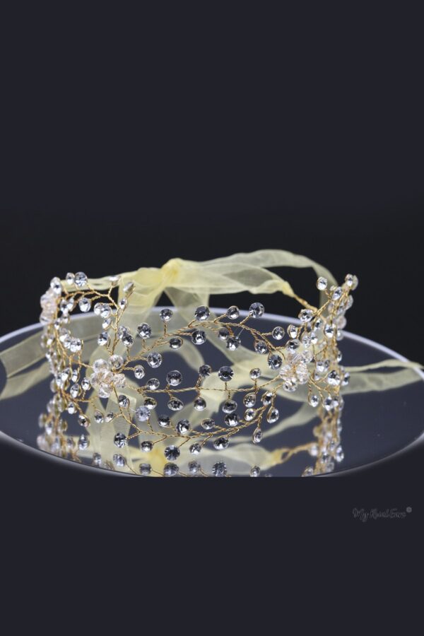 Queen Thatcher - rhinestone beaded string headband - My Roial Ears LTD