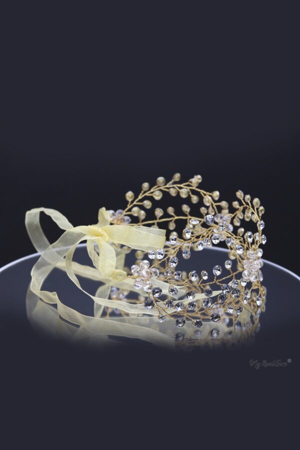 Queen Thatcher - rhinestone beaded string headband - My Roial Ears LTD
