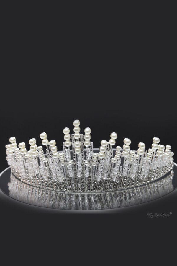 Queen Marilyn- an elegant pearl beaded and crystal crown - My Roial Ears LTD