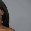 Melete- gold plated long ball drop earrings - My Roial Ears LTD