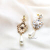 Q.Isobel-stone crystal luxe pearl like bridal drop earrings - My Roial Ears LTD