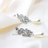 Q.Grace-chandelier pearl silver plated bridal drop earring - My Roial Ears LTD