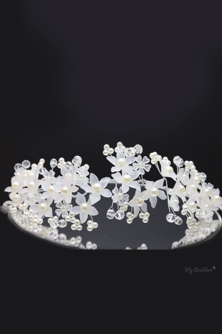 Queen Betner- beaded acrylic floral headpiece - My Roial Ears LTD