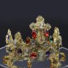 Queen Mirabai- gold baroque tiara and earring set. - My Roial Ears LTD