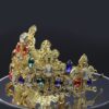 Queen Mirabai- gold baroque tiara and earring set. - My Roial Ears LTD