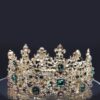 Queen Catherine- gold and green baroque crown and earring set. - My Roial Ears LTD