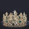 Queen Catherine- gold and green baroque crown and earring set. - My Roial Ears LTD