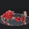 Queen Jane- a red floral handmade headpiece - My Roial Ears LTD
