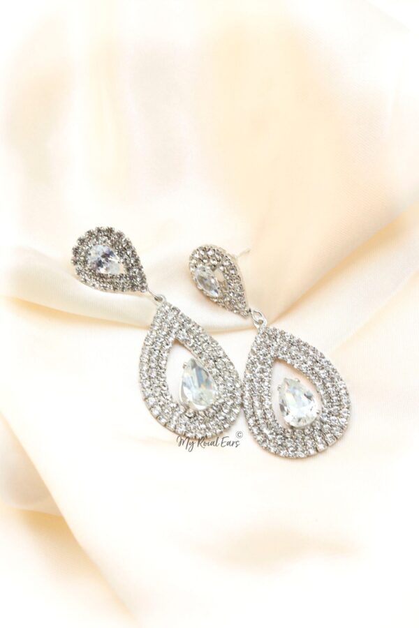 Q.MADELINE-cubic zirconia statement drop earrings - Image 4