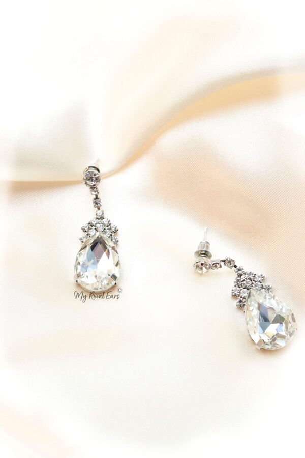 Q.EUPHEMIA- aaa zirconia diamond stone and rhodium plated drop earrings - Image 2