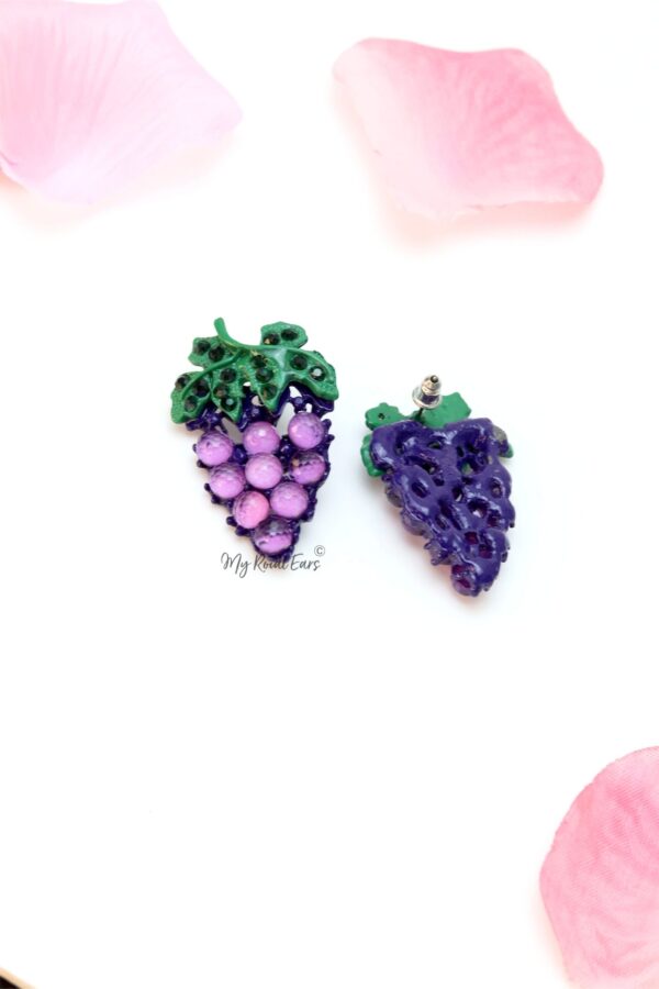 Blue-Passion- a blue crystal grape shaped earrings - Image 4
