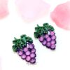 Blue-Passion- a blue crystal grape shaped earrings - Image 3
