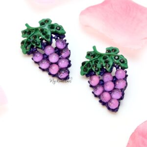 Blue-Passion- a blue crystal grape shaped earrings