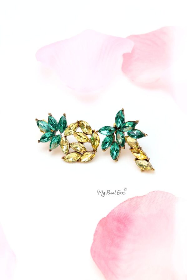Marigold- Pineapple and tree palm tree crystal stud earrings earrings - Image 3