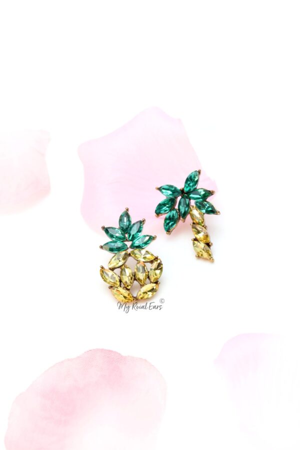 Marigold- Pineapple and tree palm tree crystal stud earrings earrings - Image 4