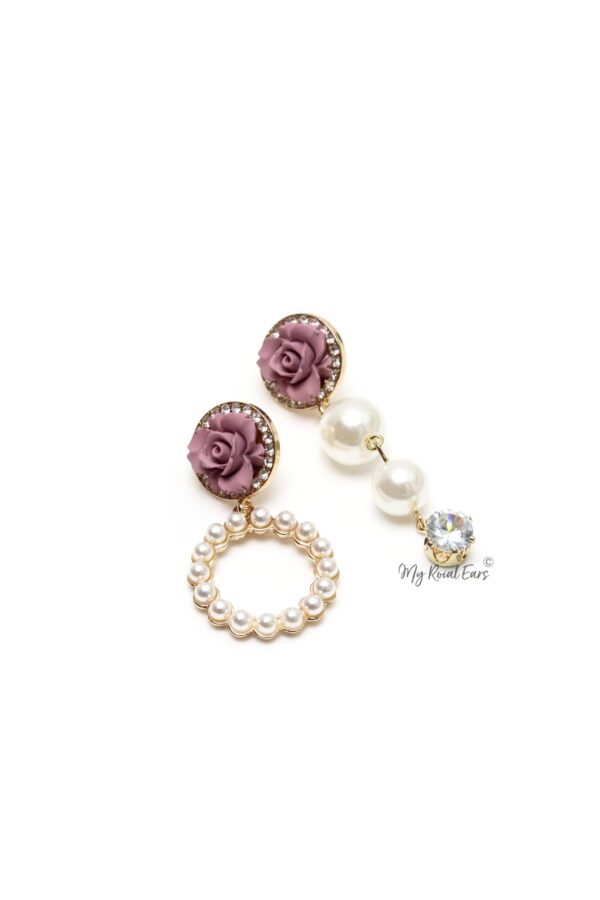Freesia- floral pearl drop long and small earrings - Image 7