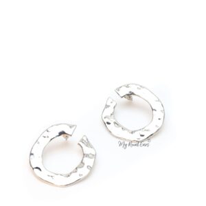 Cassandra Silver- gold plated vintage circle statement stud earrings