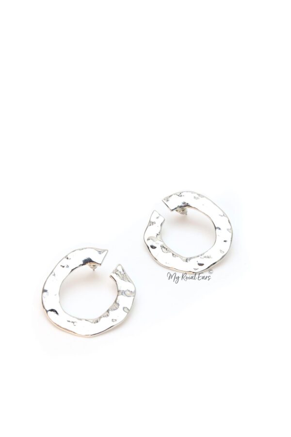 Cassandra Silver- gold plated vintage circle statement stud earrings
