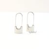 Lachesis Silver- gold plated small lock drop earrings - Image 7