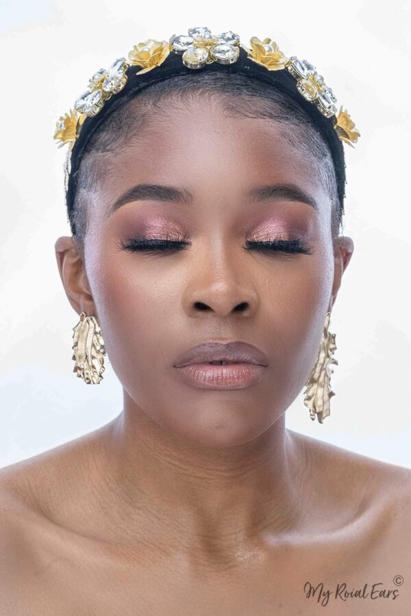 Queen Cayla- golden floral metal headband - Image 4