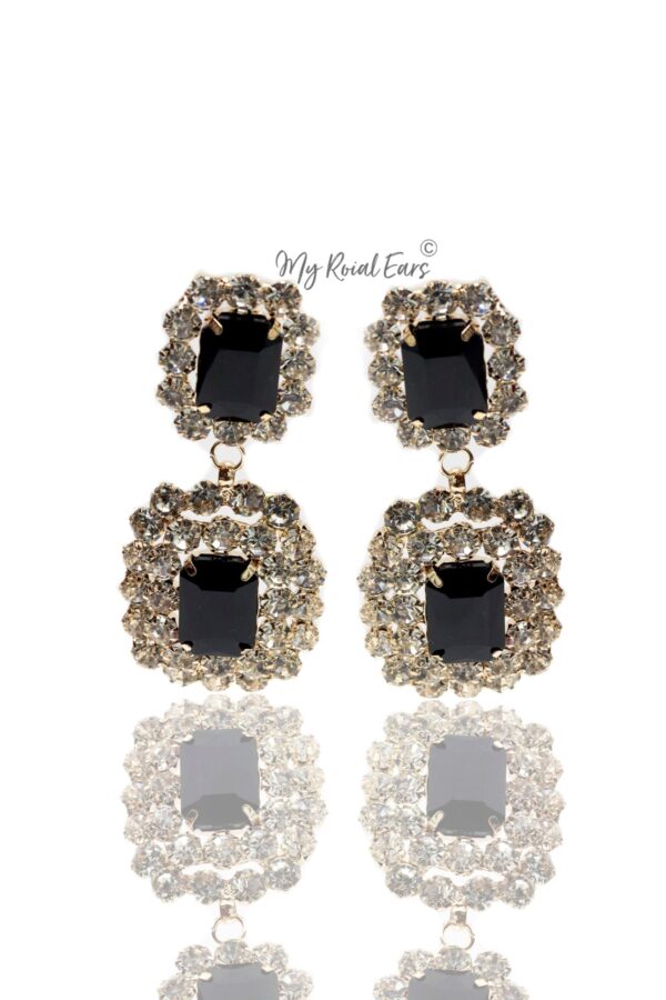 Irina S- statement glowing crystal drop earrings