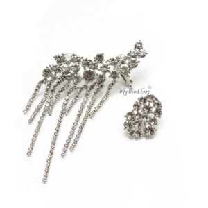 Veronica W- stunning crystal ear cuff and stud earrings