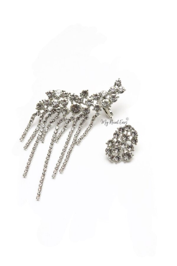 Veronica W- stunning crystal ear cuff and stud earrings