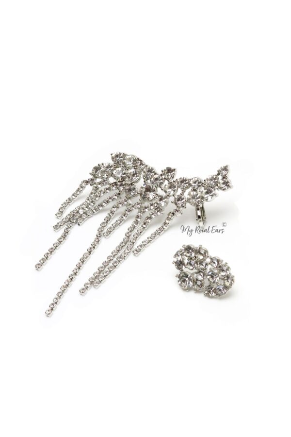 Veronica W- stunning crystal ear cuff and stud earrings - Image 2