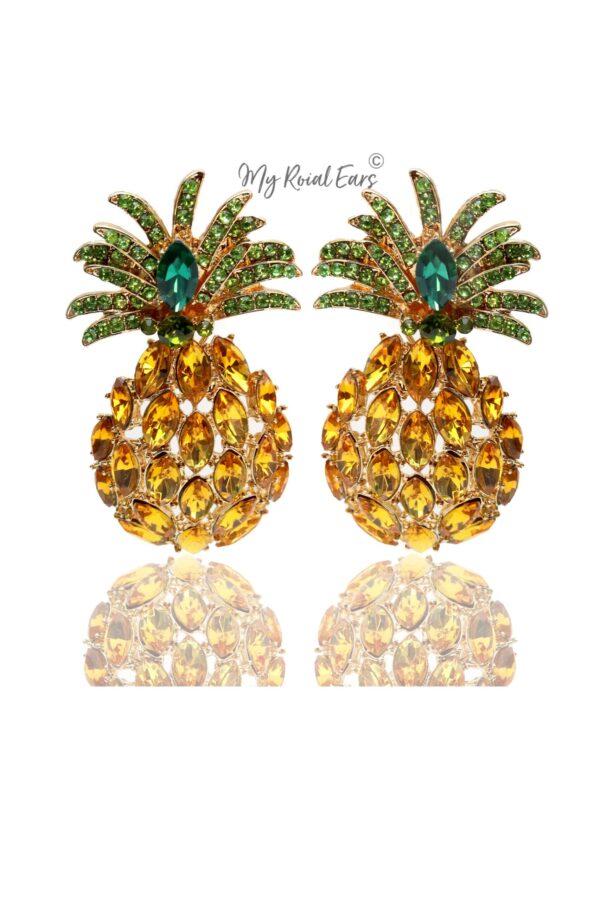 Mounia O- statement charming pineapple stud earrings