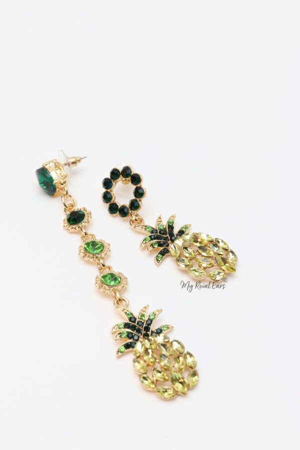 Marsha H- long and short crystal pinapple drop earrings - Image 3