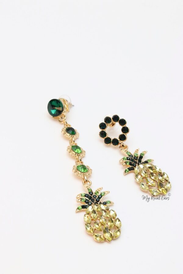 Marsha H- long and short crystal pinapple drop earrings - Image 7