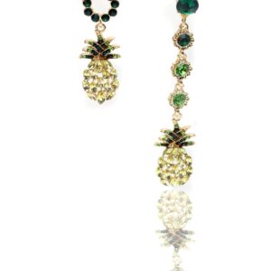 Marsha H- long and short crystal pinapple drop earrings