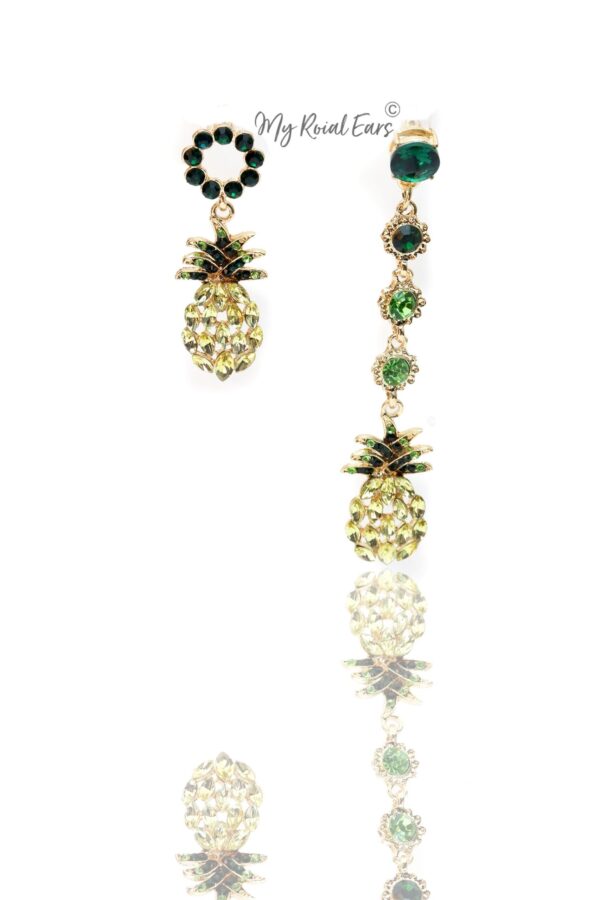 Marsha H- long and short crystal pinapple drop earrings